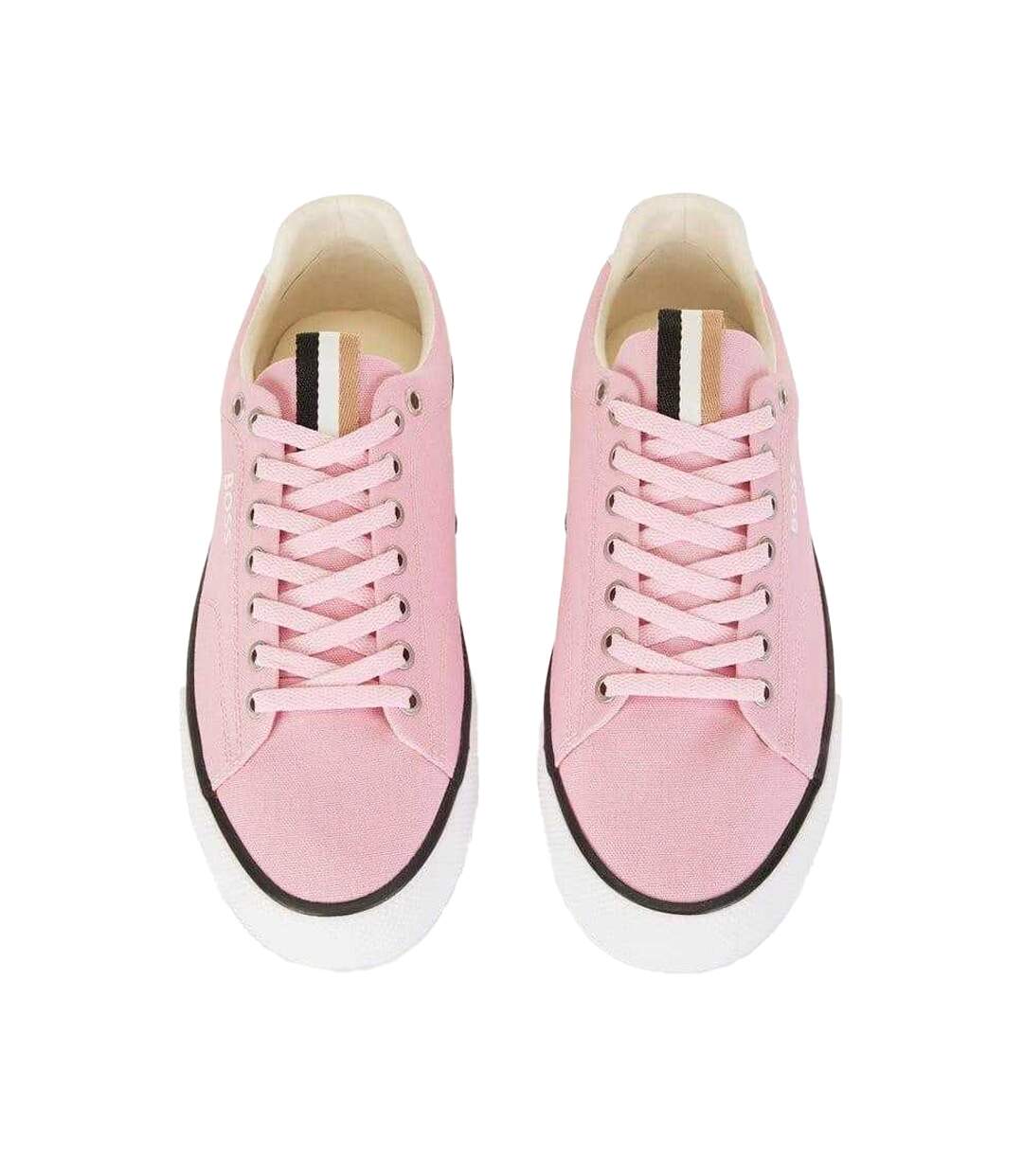 Mens Aiden Leather Tennis Trainers Pink Boss-3