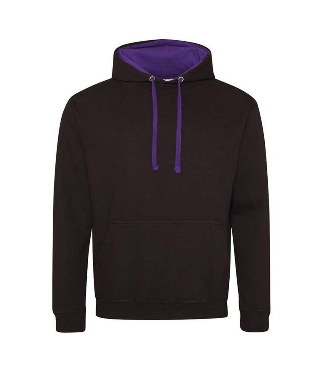 Sweat À Capuche Varsity Adulte Noir Vif Violet Awdis-1