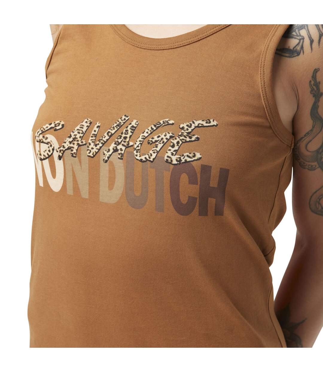 Robe femme col rond avec print en coton Léopard Vondutch-2