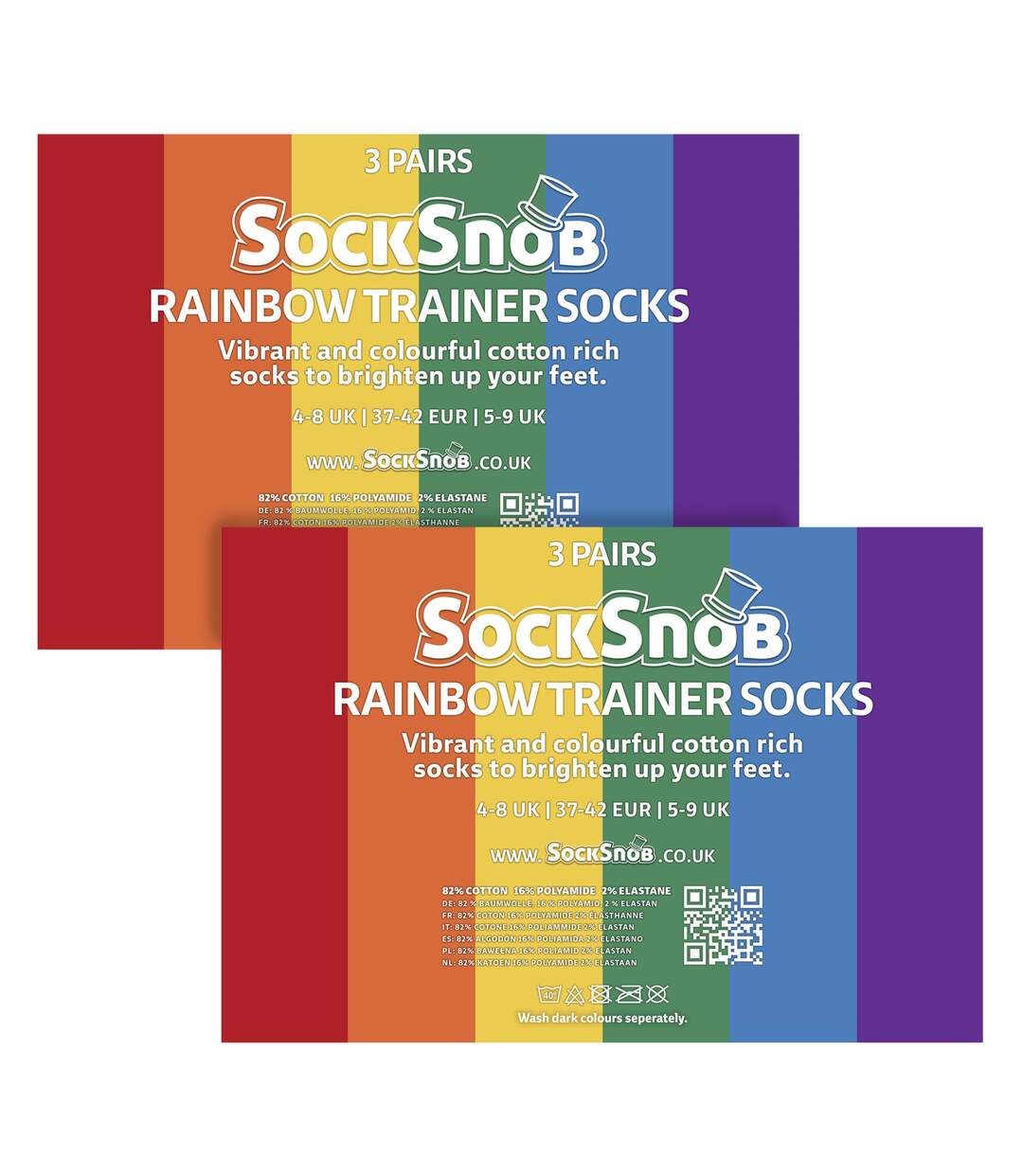 6 Pack Mens Ladies Rainbow Trainer Cotton Socks Bright Colourful Striped Socks-2