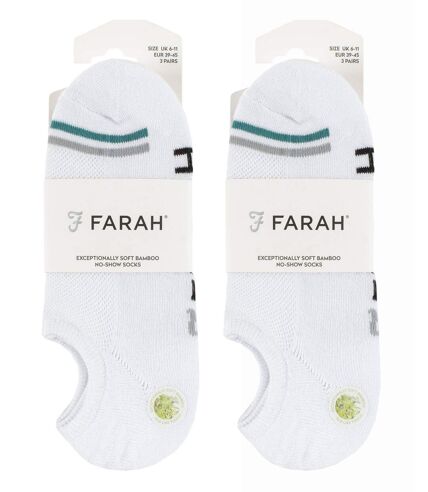 Farah - 6 Paires Chaussettes Invisibles Bambou Hommes Antid�rapantes Sport