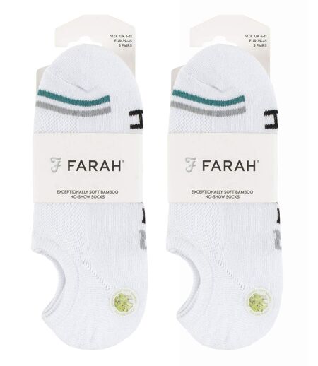 Farah - 6 Paires Chaussettes Invisibles Bambou Hommes Antid�rapantes Sport