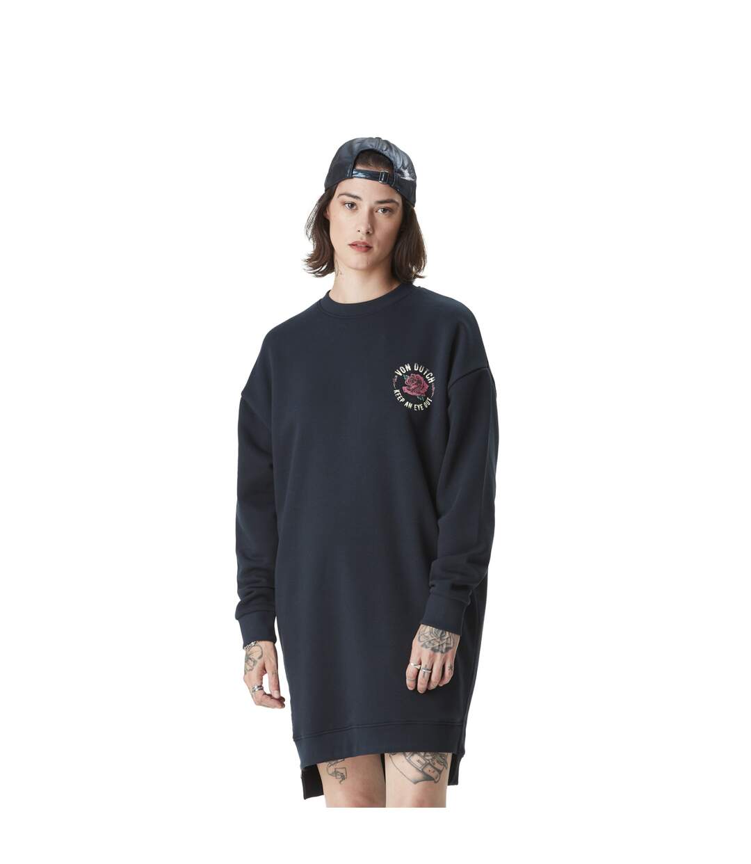 Robe sweat femme avec print et zip sur le côté  Gun Vondutch-1