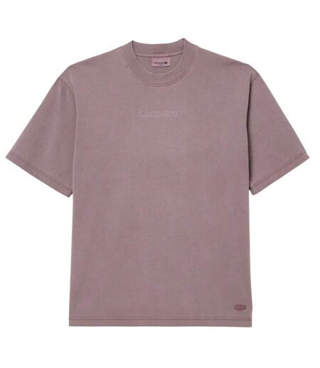 Unisex adult cotton jersey loose fit t-shirt purple Lacoste