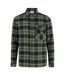 Mens Anthm Plaid Pocket Long-sleeved Shirt Army Khaki Firetrap-1
