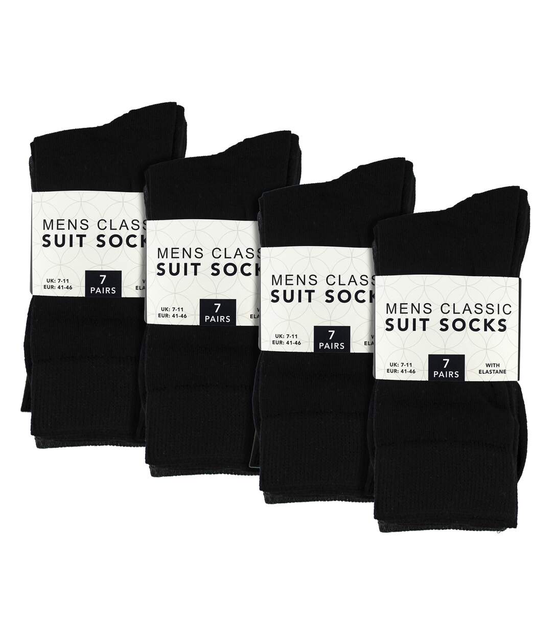 7 Pack Mens Classic Suit Socks - Soft Breathable Plain Dress Socks-2