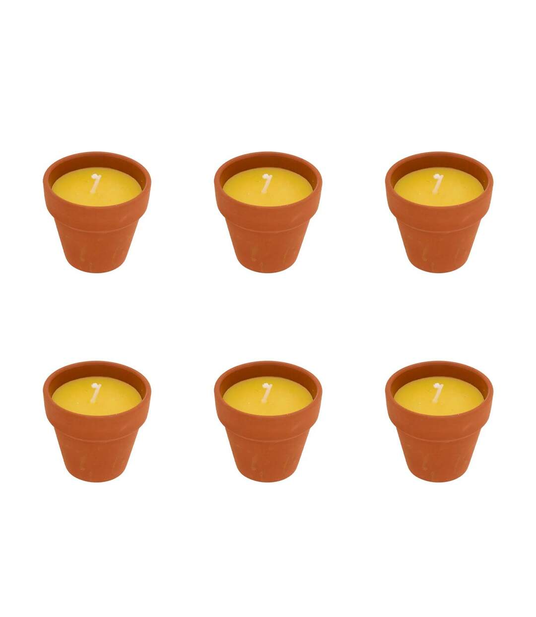 Lot de 6 Bougies Parfumées en Terre Cuite Terry 40g Citronnelle-1