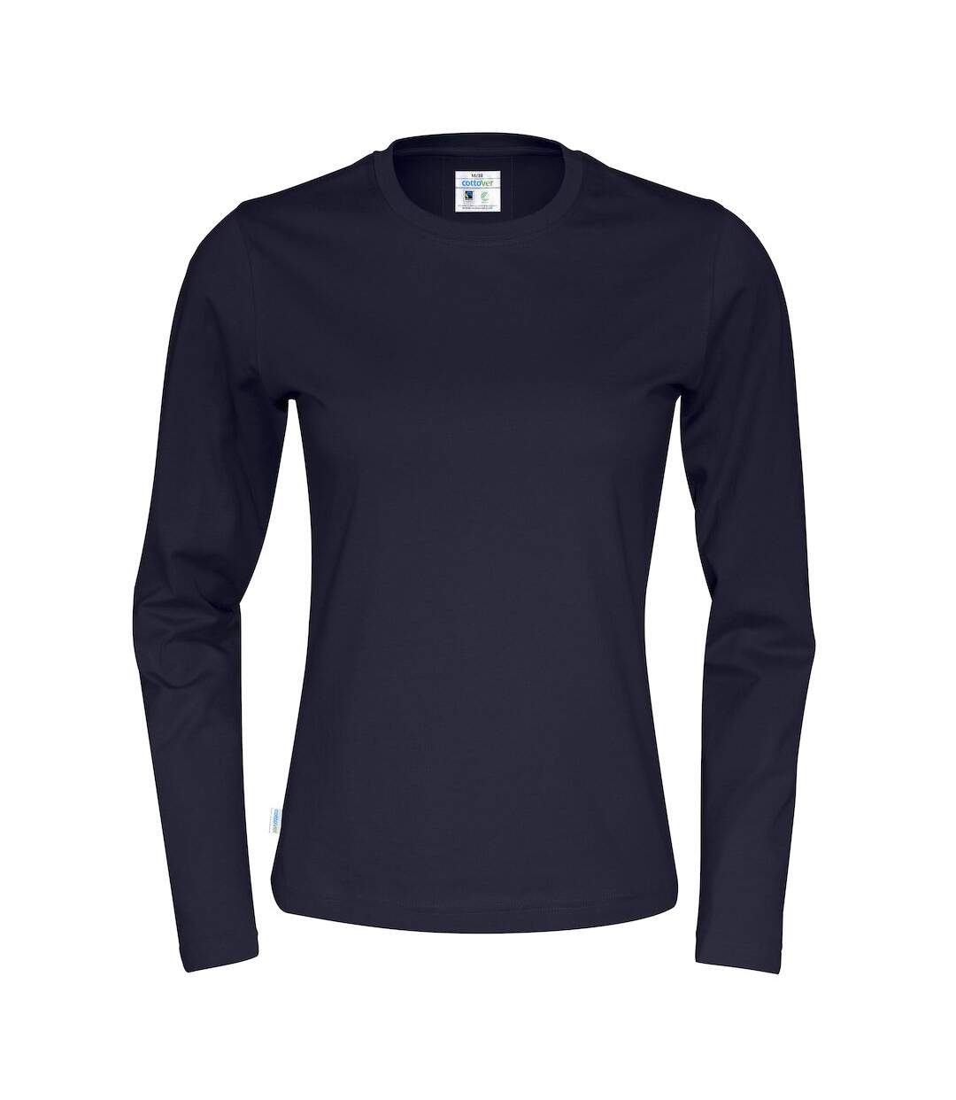 Womens/ladies long-sleeved t-shirt navy Cottover-1