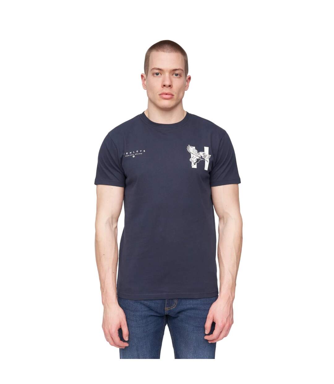 T-shirt kilhen homme bleu marine Henleys-1