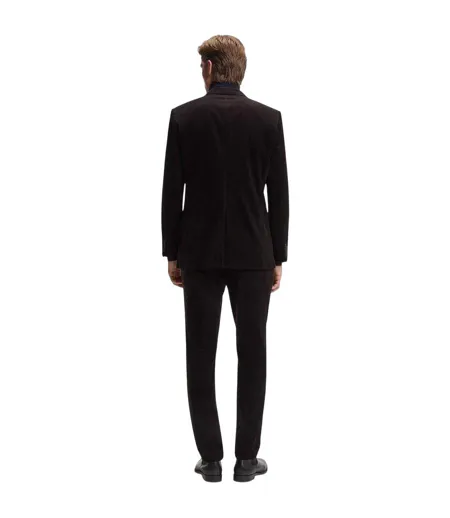 Mens Beckham Striped Pleat Front Trousers Brown Boss