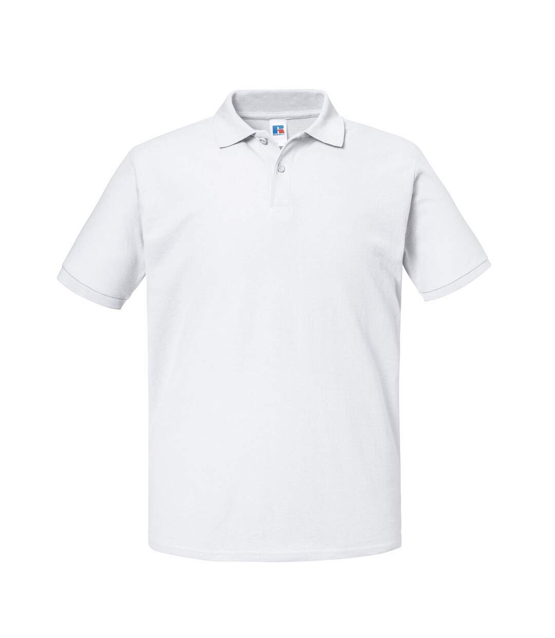 Mens Authentic Eco Piqué Polo Shirt White Russell-1