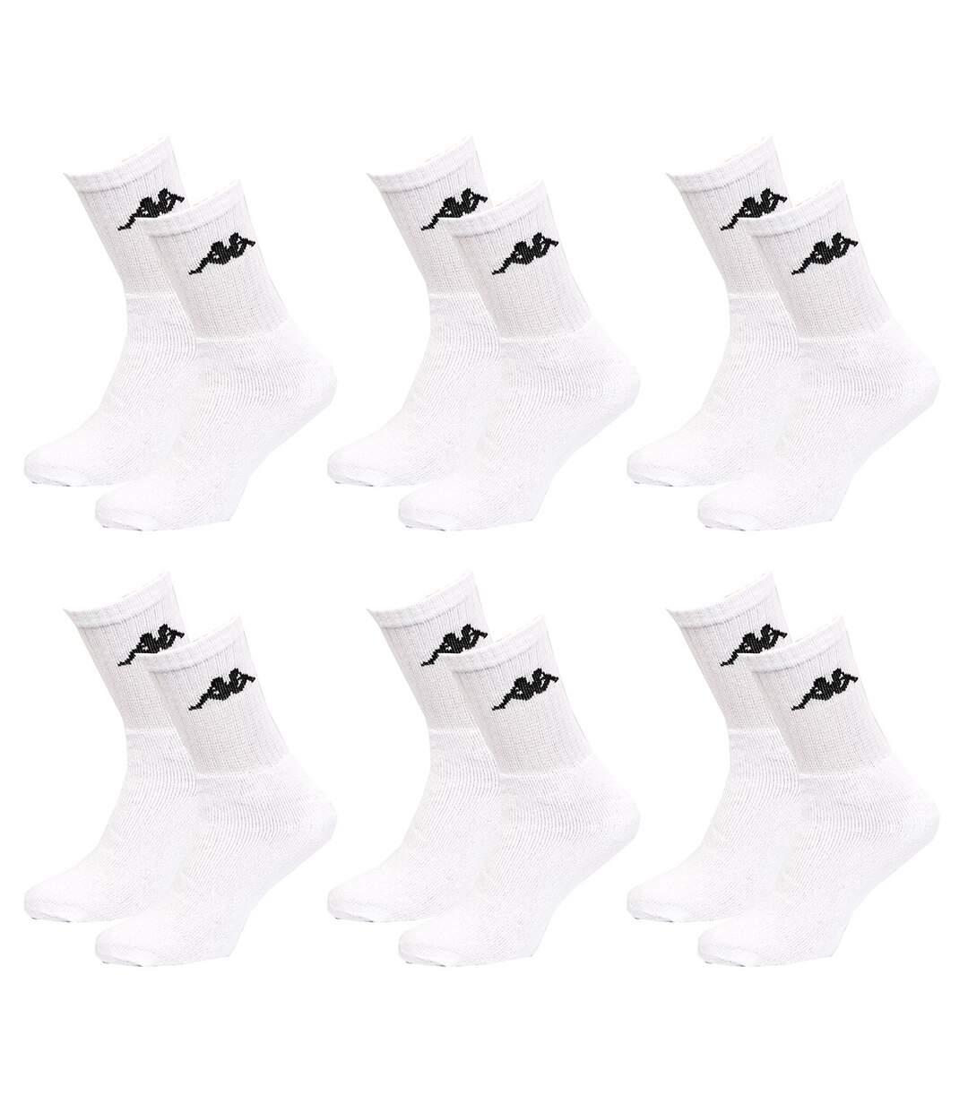 Chaussettes homme KAPPA Modèle Tennis -Assortiment modèles photos selon arrivages- Pack de 6 Paires Tennis Blanches