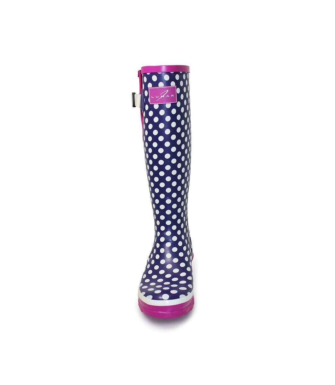 Bottes de pluie femme violet / rose foncé / blanc Lunar-1