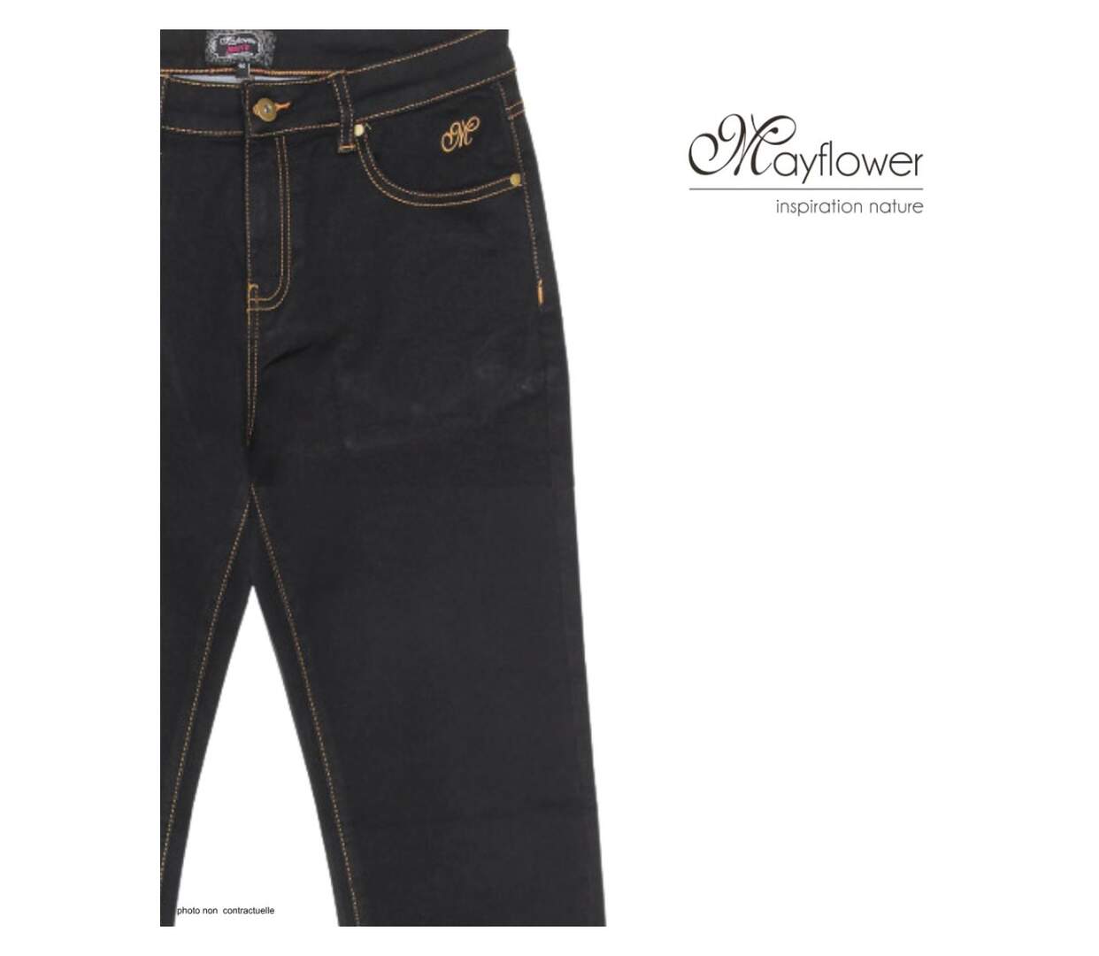 MAYFLOWER CLAUDIA1BV : Pantalon femme Ultra Stretch Noir pour un confort absolu-4
