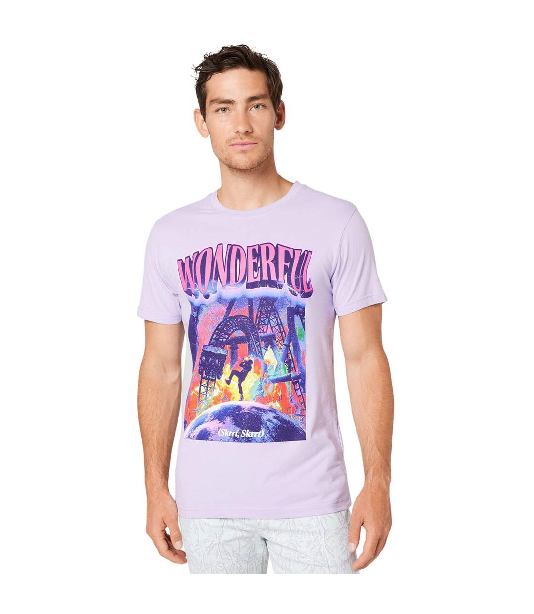 T-shirt Wonderful Homme Lilas Mister Tee-1