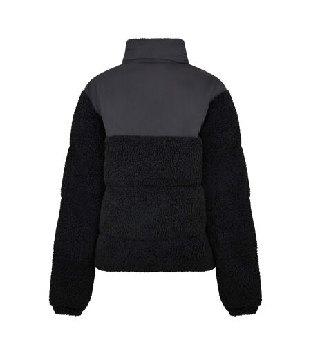 Womens/ladies Sherpa Puffer Jacket Black NY Concept