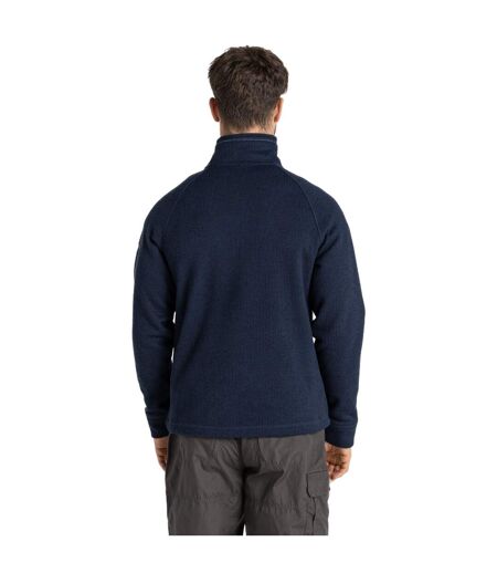 Mens wole quarter zip fleece top blue navy marl Craghoppers