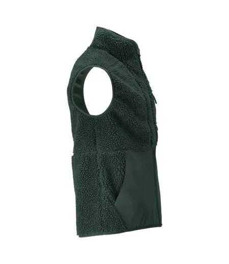 Mens Customised Pile Zipped Gilet Forest Green Mascot