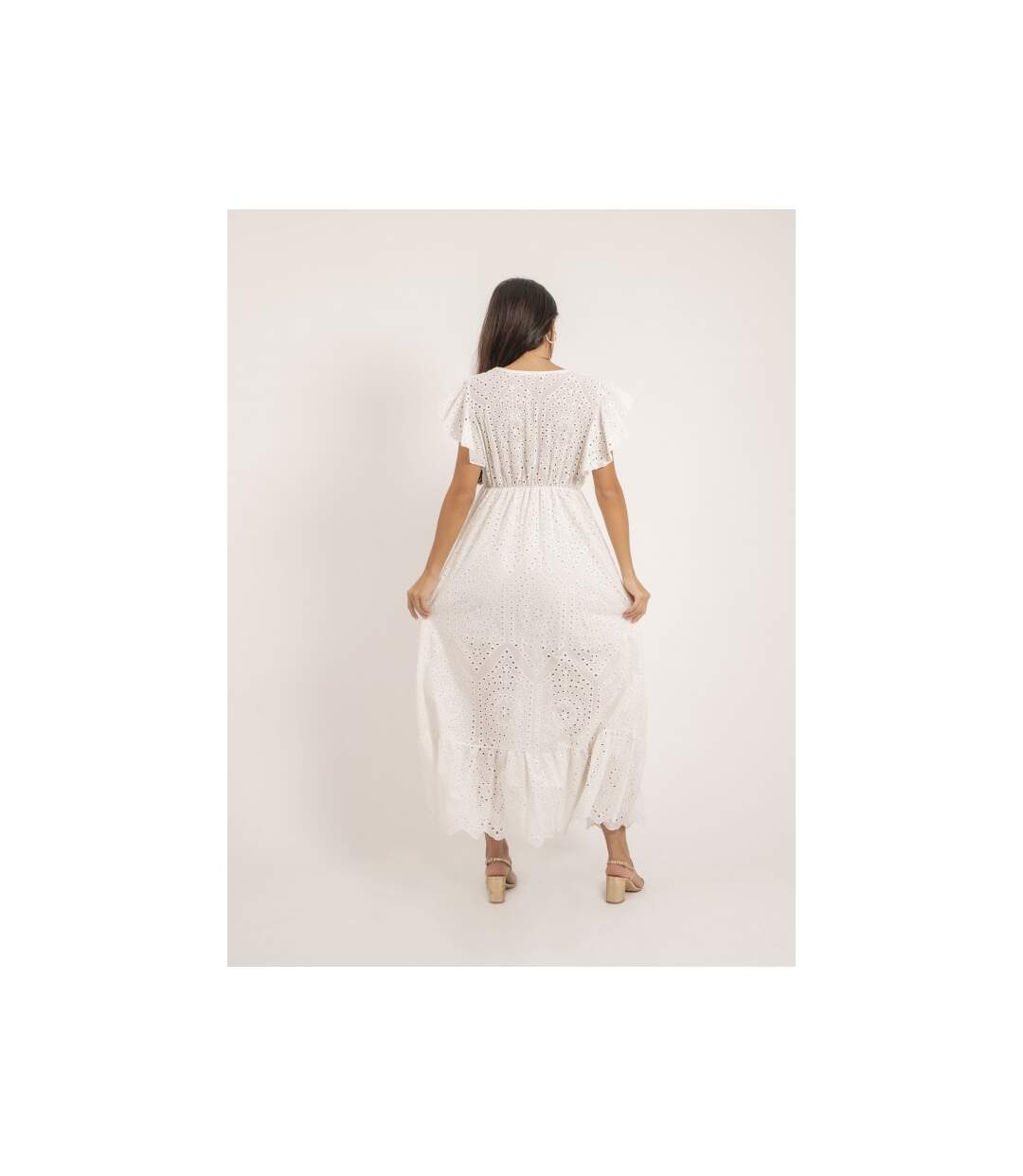 Robe longue broderies anglaises IROKO - Dona X Lisa-2
