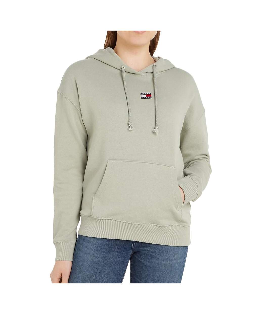 Sweat à Capuche Vert Femme Tommy Hilfiger Badge - S-1