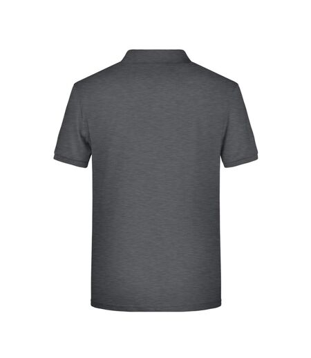 Polo Basic Homme Noir Chiné James And Nicholson