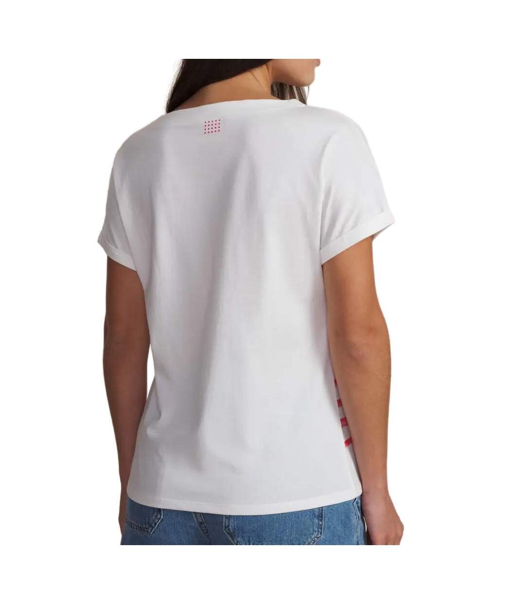 T-Shirt blanc/rouge femme tbs  hibiscus-2