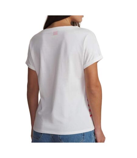T-Shirt blanc/rouge femme tbs  hibiscus