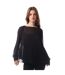 Womens/ladies Ipuna Pleated Chiffon Blouse Black Boss-1