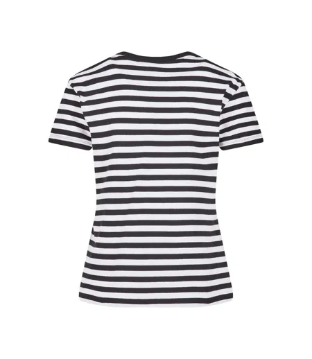 T-shirt Motif/style Rayé Femme Blanc Noir Urban Classics