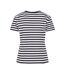 T-shirt Motif/style Rayé Femme Blanc Noir Urban Classics-2