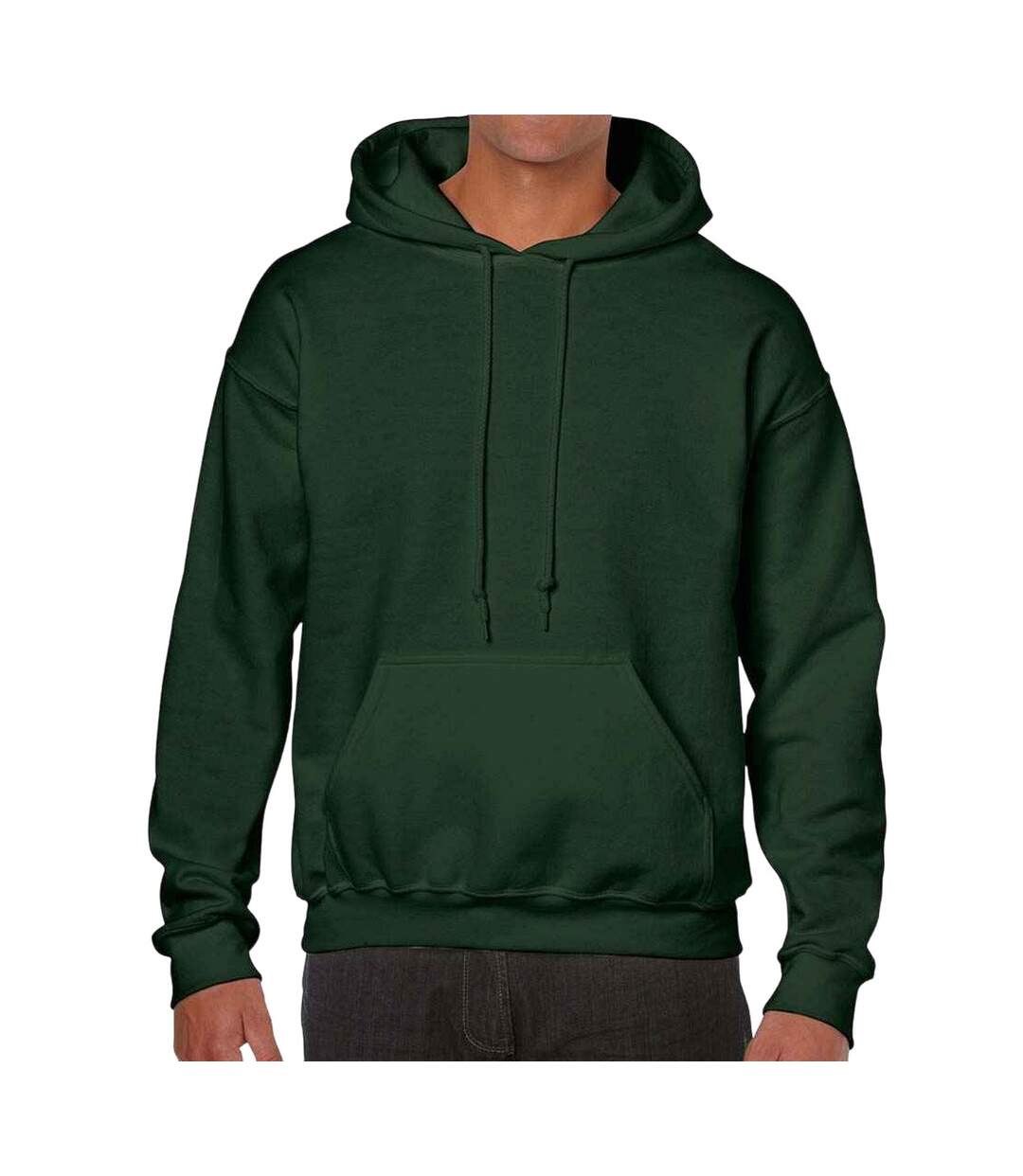 Sweat à capuche homme vert forêt Gildan-1