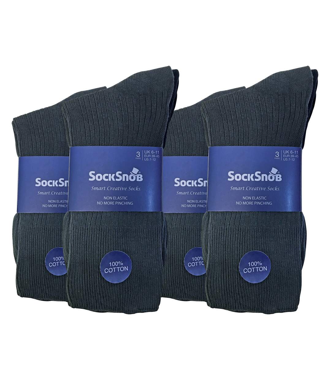 Mens Thin Soft 100% Cotton Non Elastic Dress Socks-2