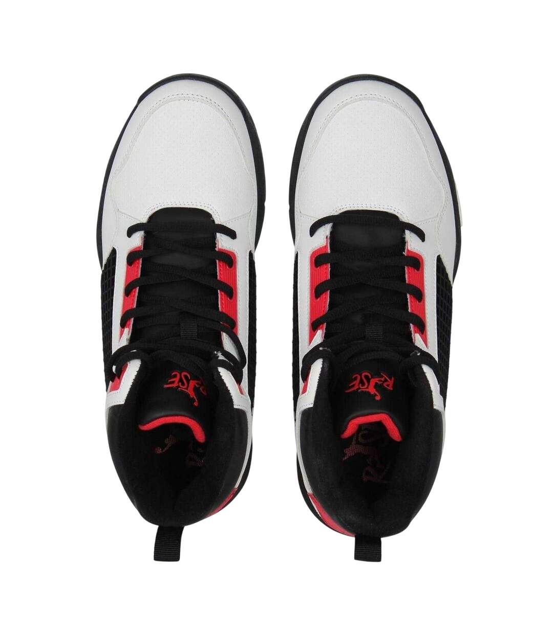 Mens Basketball Shoes White Black Red Rise-4