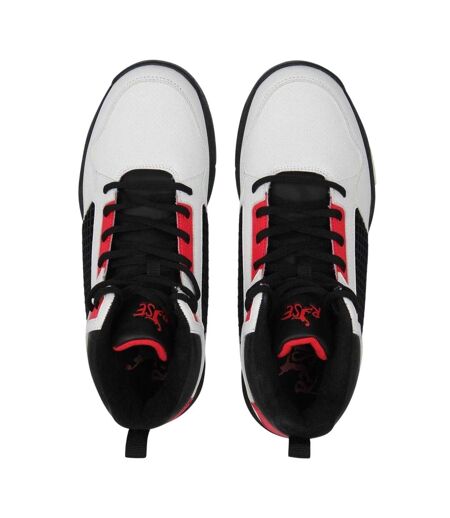 Mens Basketball Shoes White Black Red Rise