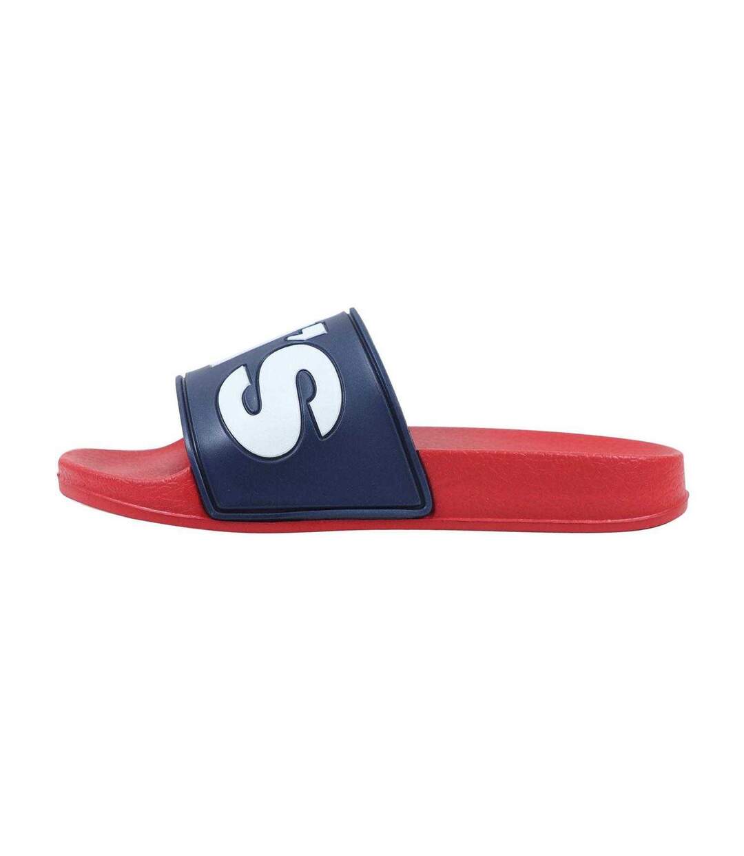 Unisex Adult Relaxed Fit Flat Sliders Navy Red Levis-3