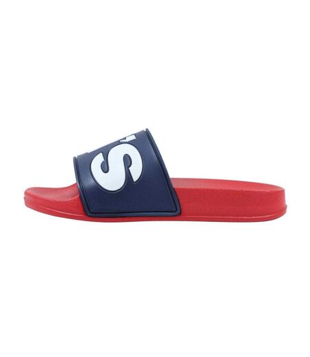 Unisex Adult Relaxed Fit Flat Sliders Navy Red Levis