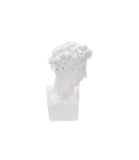 Statuette Tête Déco Jeune Homme 30cm Blanc