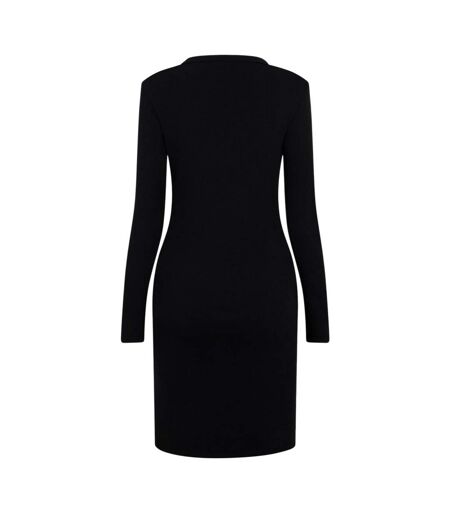 Robe Moulante Manches Longues Femme Noir Hugo