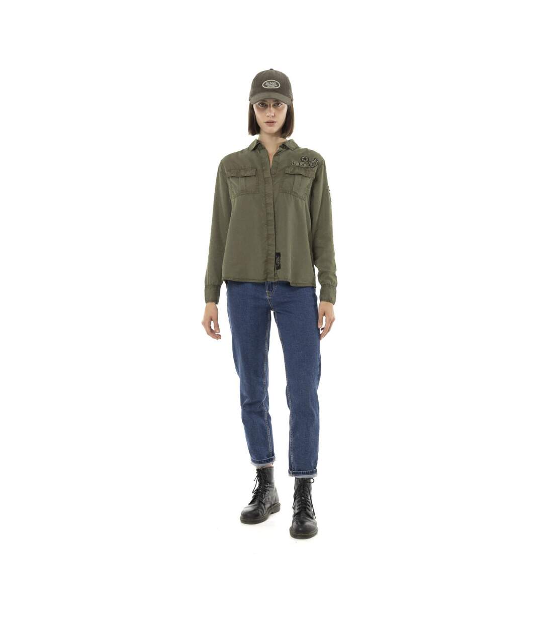 Chemise femme unie avec patch Vondutch-4