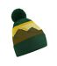 Bonnet Motif/style Pompon Mountain Peaks Adulte Jaune Clair Vert Beechfield-1