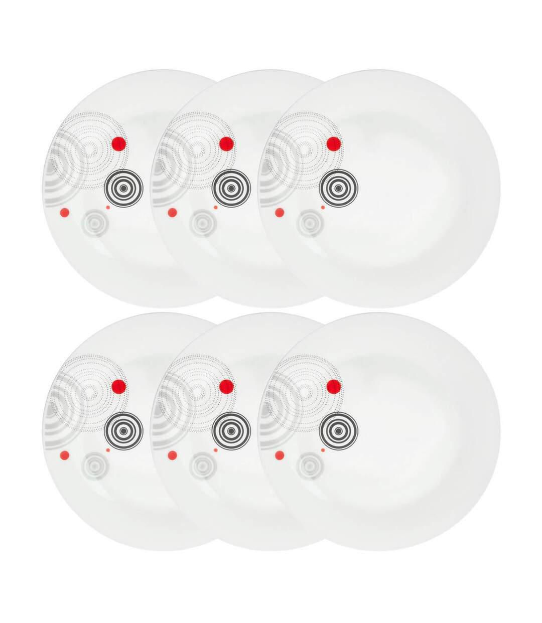 Lot de 6 Assiettes Plates Instant 27cm Blanc-1
