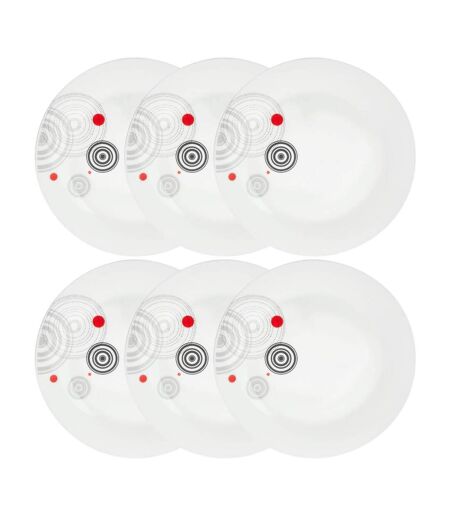Lot de 6 Assiettes Plates Instant 27cm Blanc