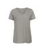 B&C Womens/Ladies Inspire Natural Cotton V Neck T-Shirt (Light Grey) - UTRW9114