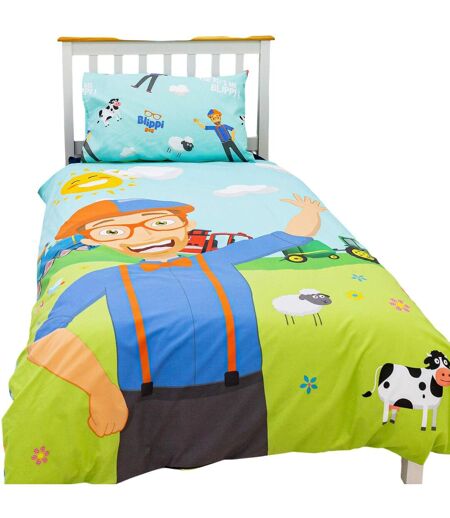 Digger Adventure And Farm Fun Reversible Duvet Set Multicoloured Blippi