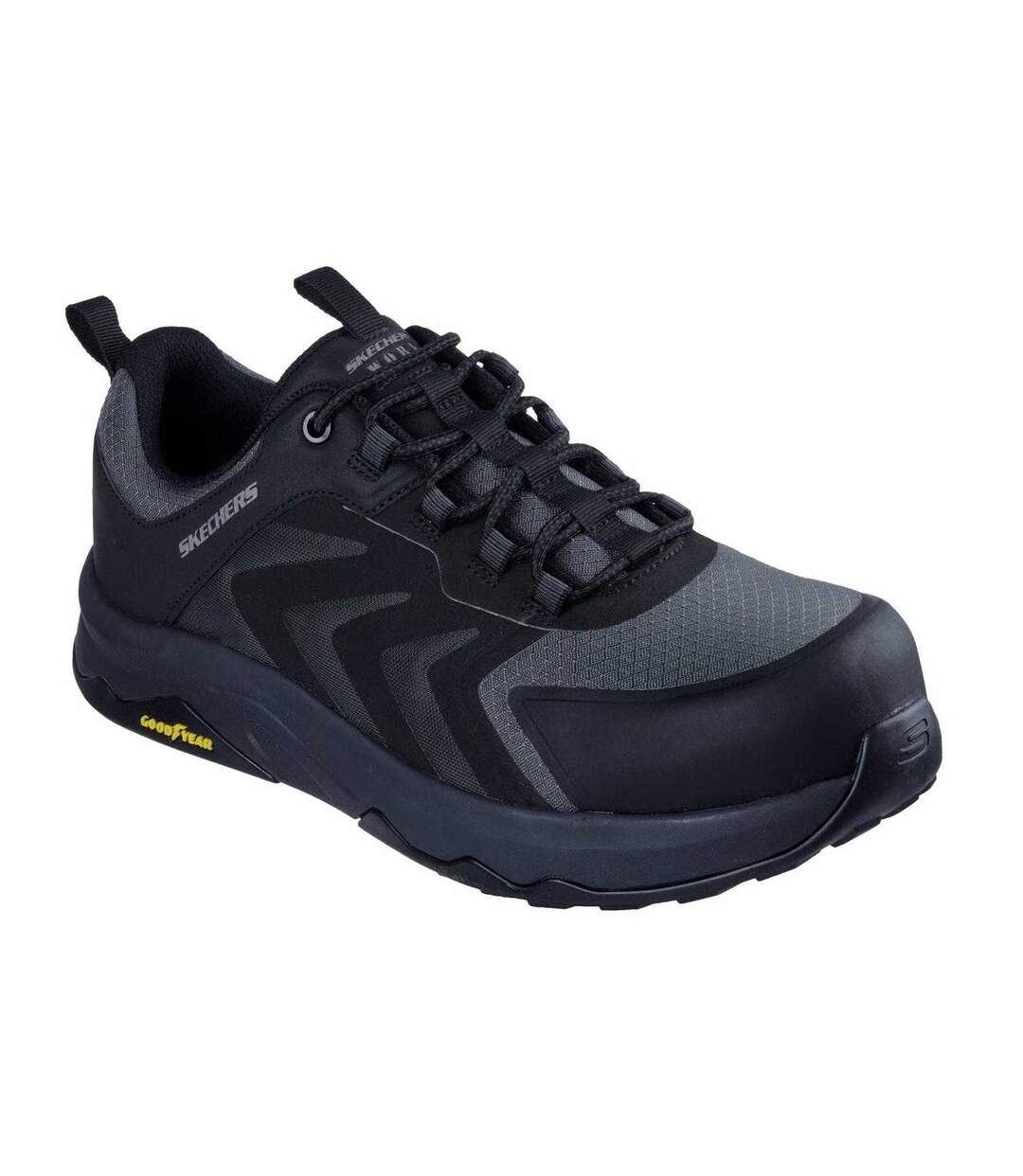 Mens Speed-flex Trekking Safety Trainers Black Skechers-1