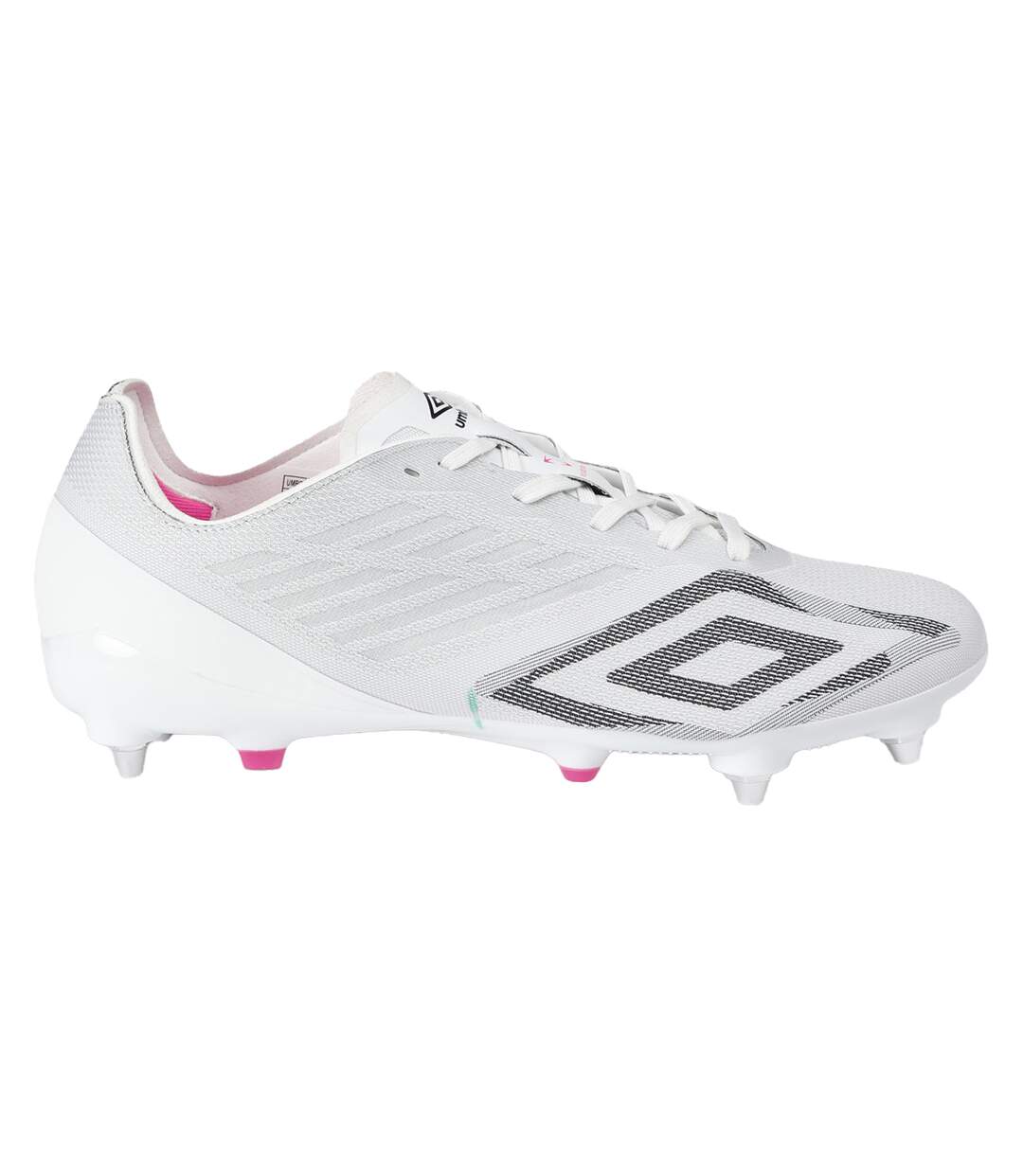 Mens Velocita Decima Pro Soft Ground Football Boots White Black Pink Glow Umbro-1