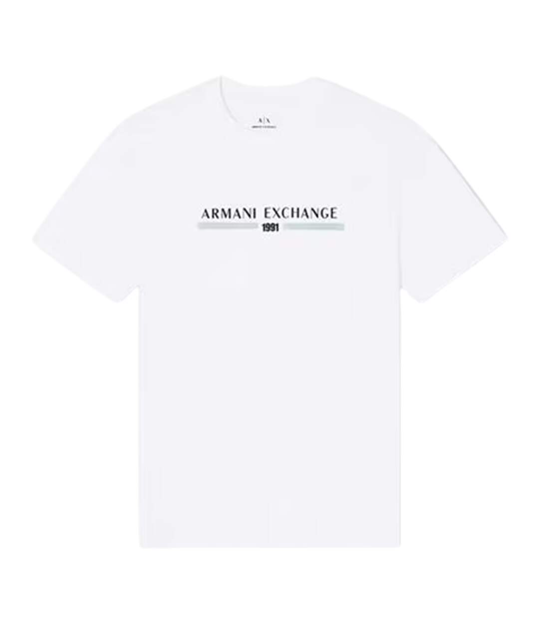 T-shirt Motif/style Linéaire Homme Blanc Cassé Armani Exchange-2