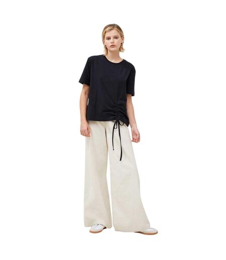 T-shirt Motif/style Ruché Femme Noir French Connection