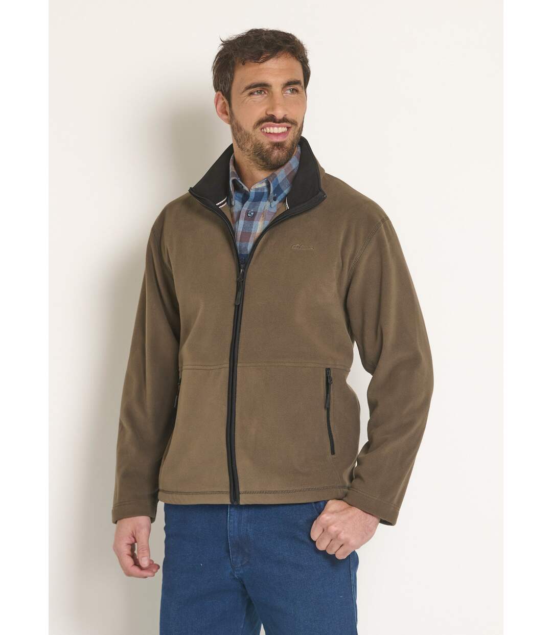 Veste zippée polaire col montant-1