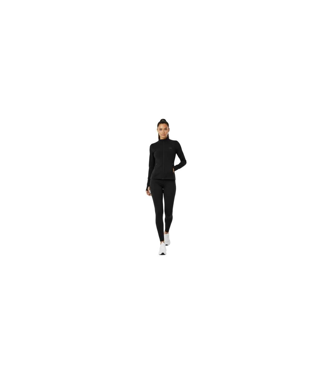 Womens/ladies Core Fitness Track Top Black USA Pro-1